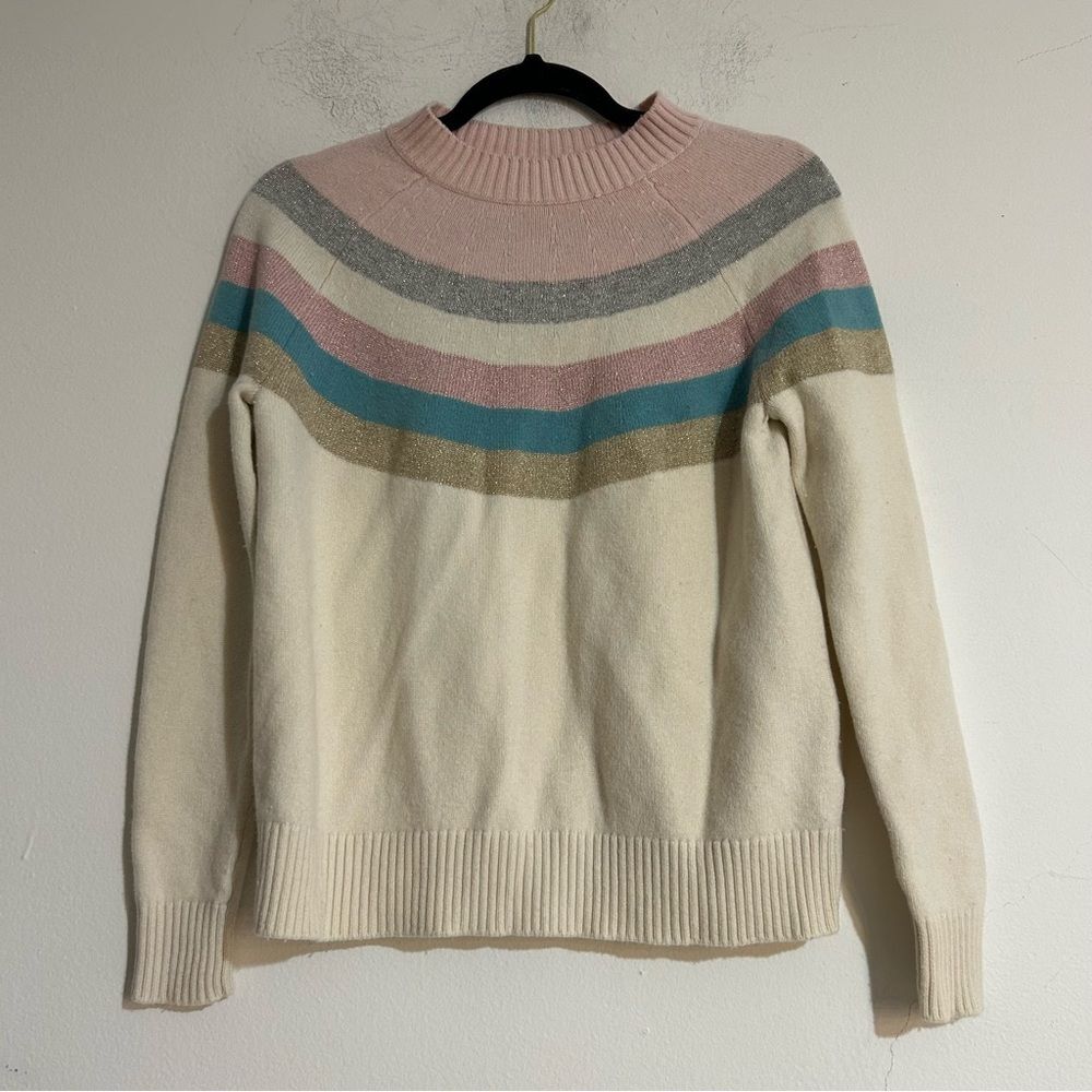 Boden Helena Wool Cashmere Blend Metallic Striped Sweater Size Small